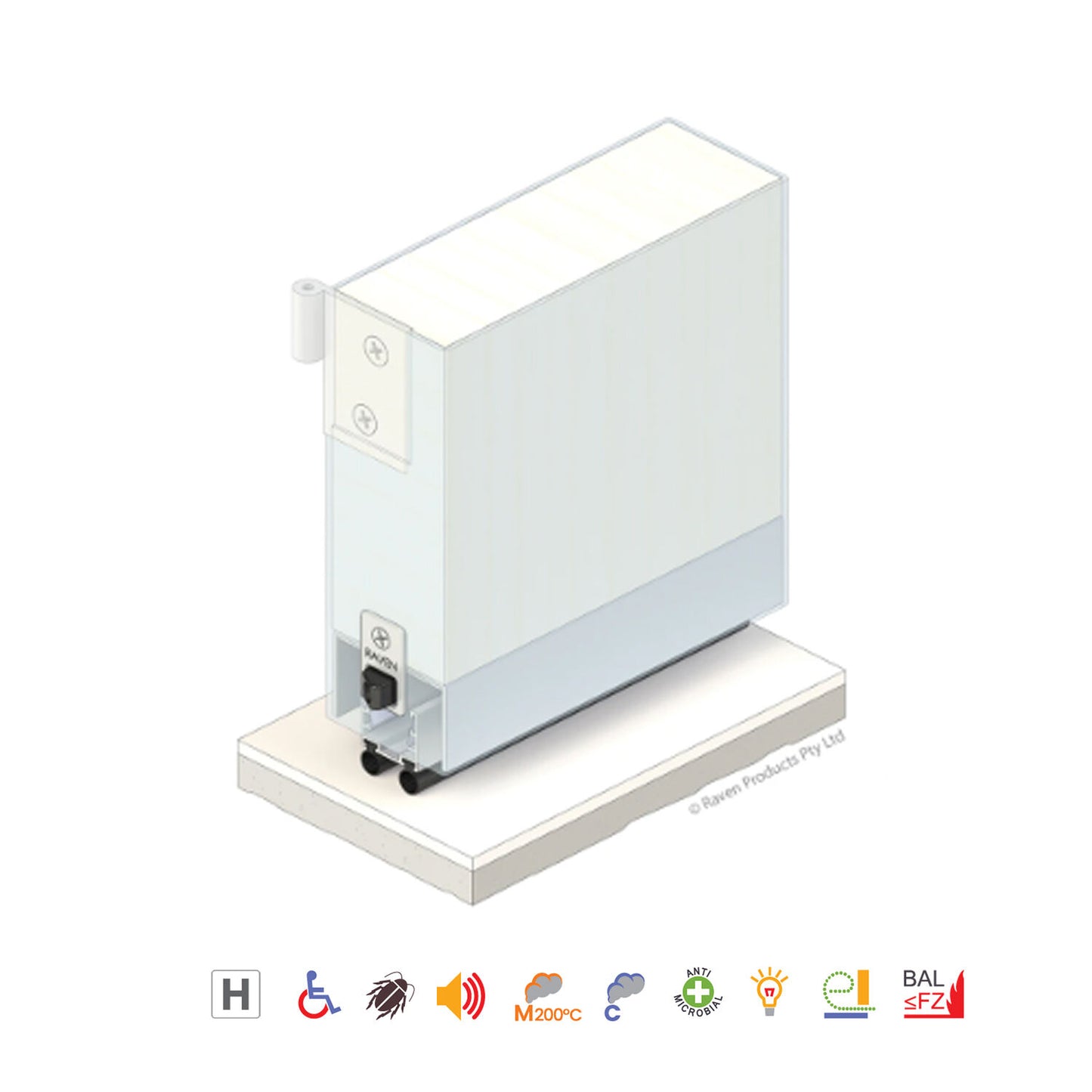 Raven RP144Si Automatic Door Bottom Seal Silver Anodized - Available in Various Sizes|RAVA144SIC0920|RAVA144SIC1220