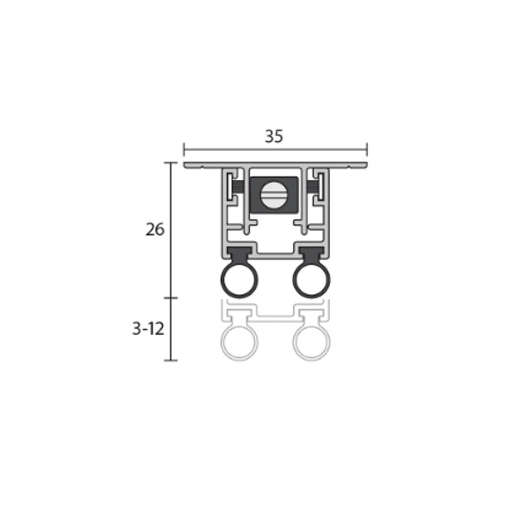 Raven RP144Si Automatic Door Bottom Seal Silver Anodized - Available in Various Sizes|RAVA144SIC0920|RAVA144SIC1220
