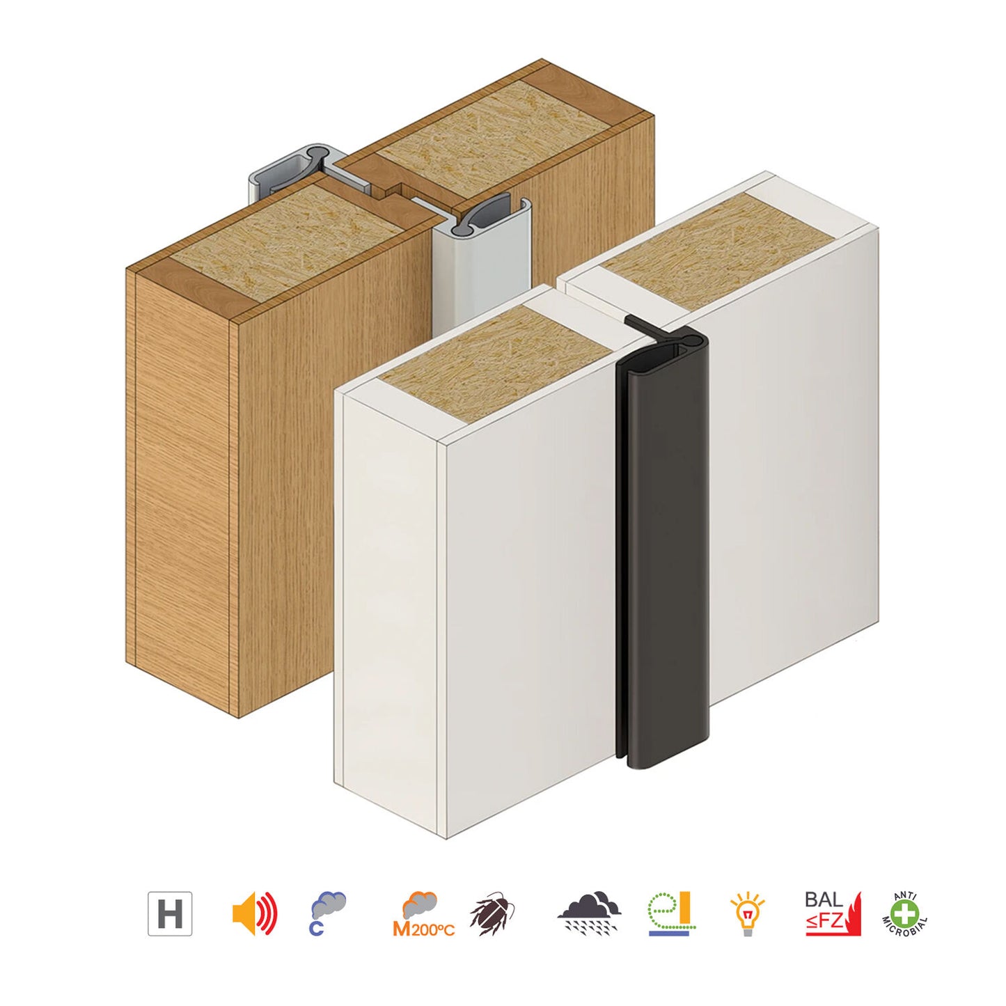 Raven RP16Si Astragal Acoustic Smoke Seal - Available in Various Finishes and Sizes