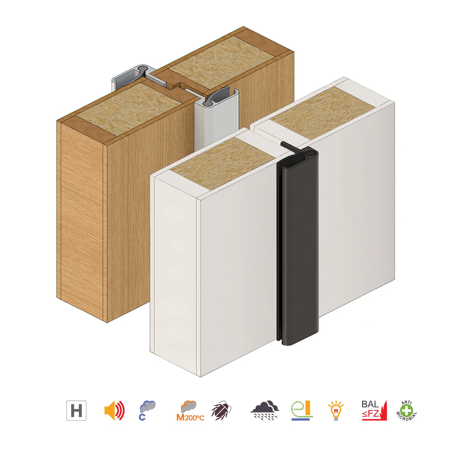 Raven RP16Si Astragal Acoustic Smoke Seal - Available in Various Finishes and Sizes