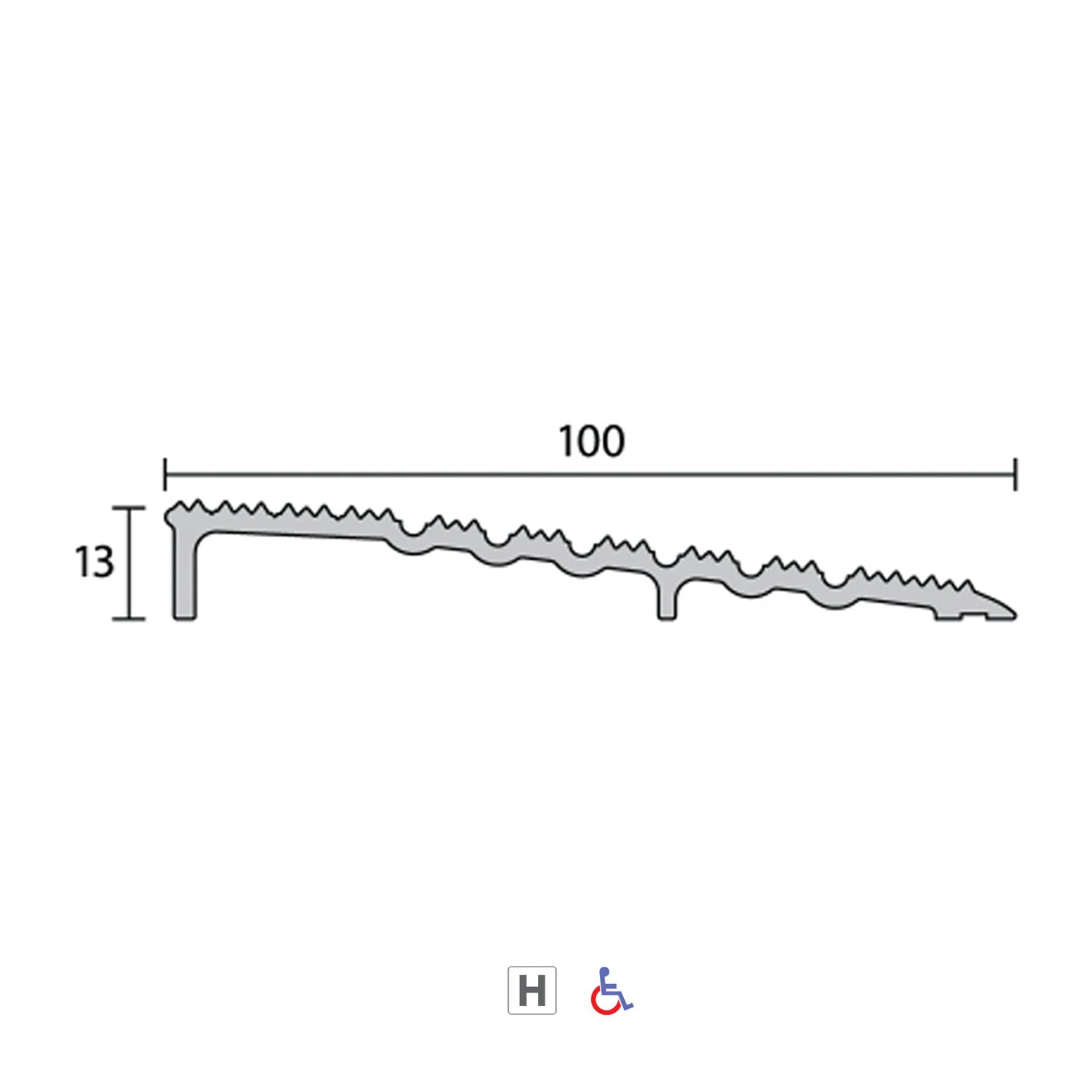 Raven RP170 Heavy Duty Threshold Ramp Silver Anodised - Available in Various Sizes