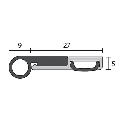 Raven RP23 Perimeter Seal Silver Anodised - Available in Various Sizes|RAVA23CLS|RAVA23CS|RAVA23CDS