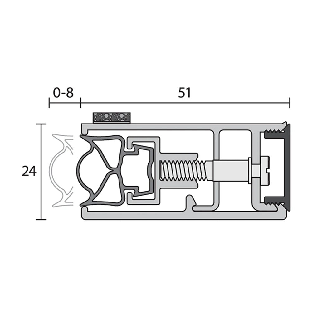 Raven RP24Si Silicon Perimeter Seal Silver Anodised - Available in Various Sizes