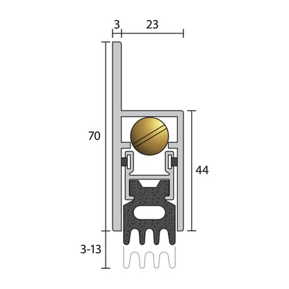 Raven RP38 Automatic Door Bottom Seal 1067mm Painted A38P42