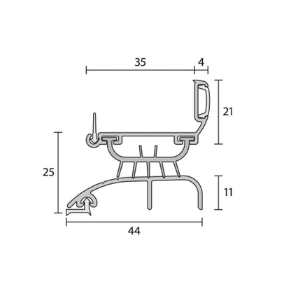 Raven RP4 Storm Proof Door Bottom Seal Silver Anodised - Available in Various Sizes
