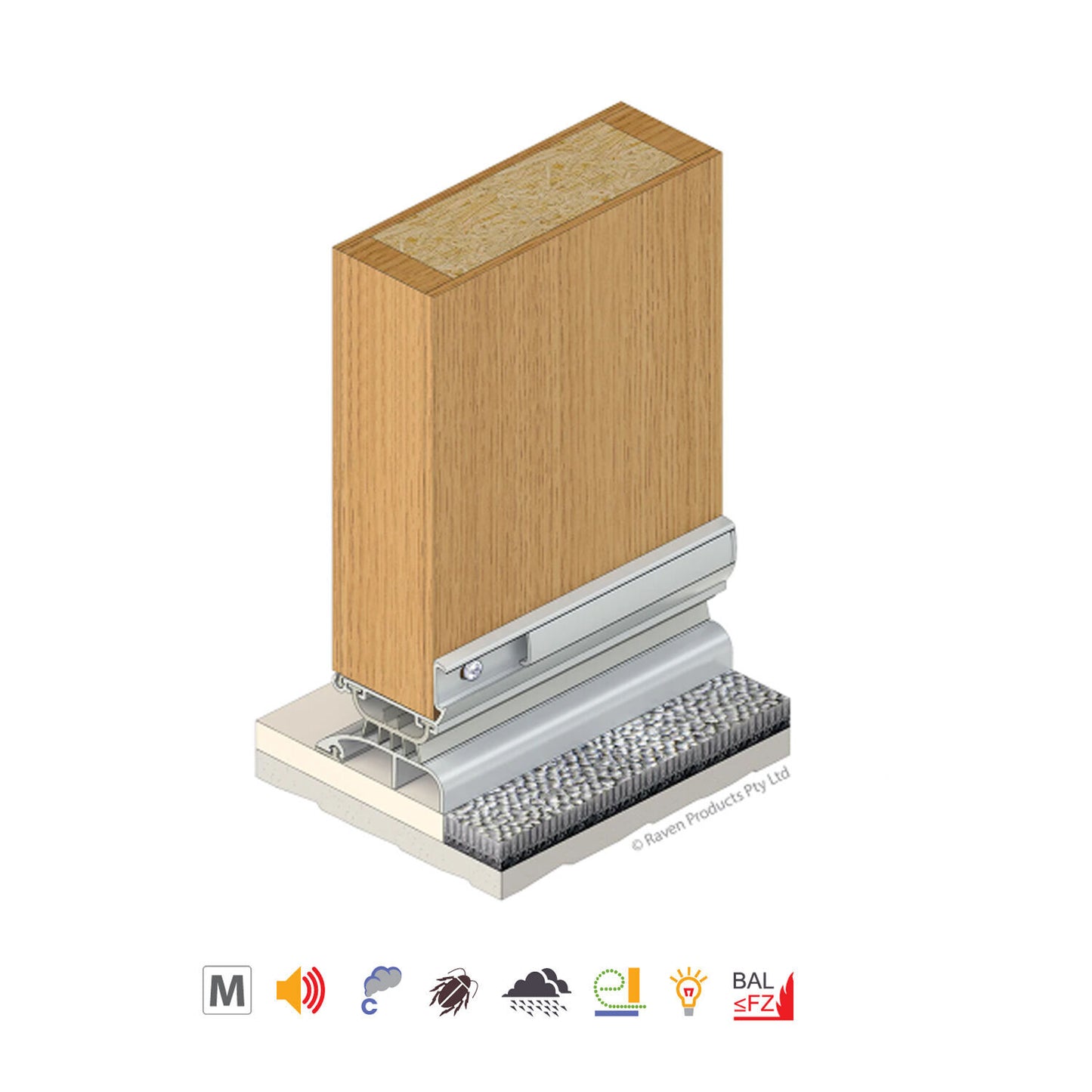 Raven RP4 Storm Proof Door Bottom Seal Silver Anodised - Available in Various Sizes