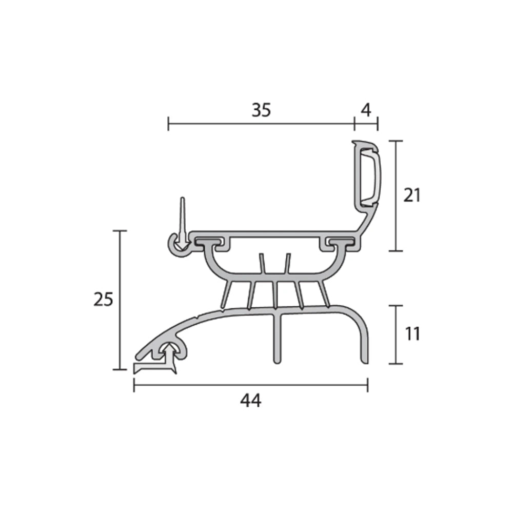 Raven RP4 Door Bottom Seal Gold Anodised - Available in Various Sizes|RAVR4G|RAVA4G1250