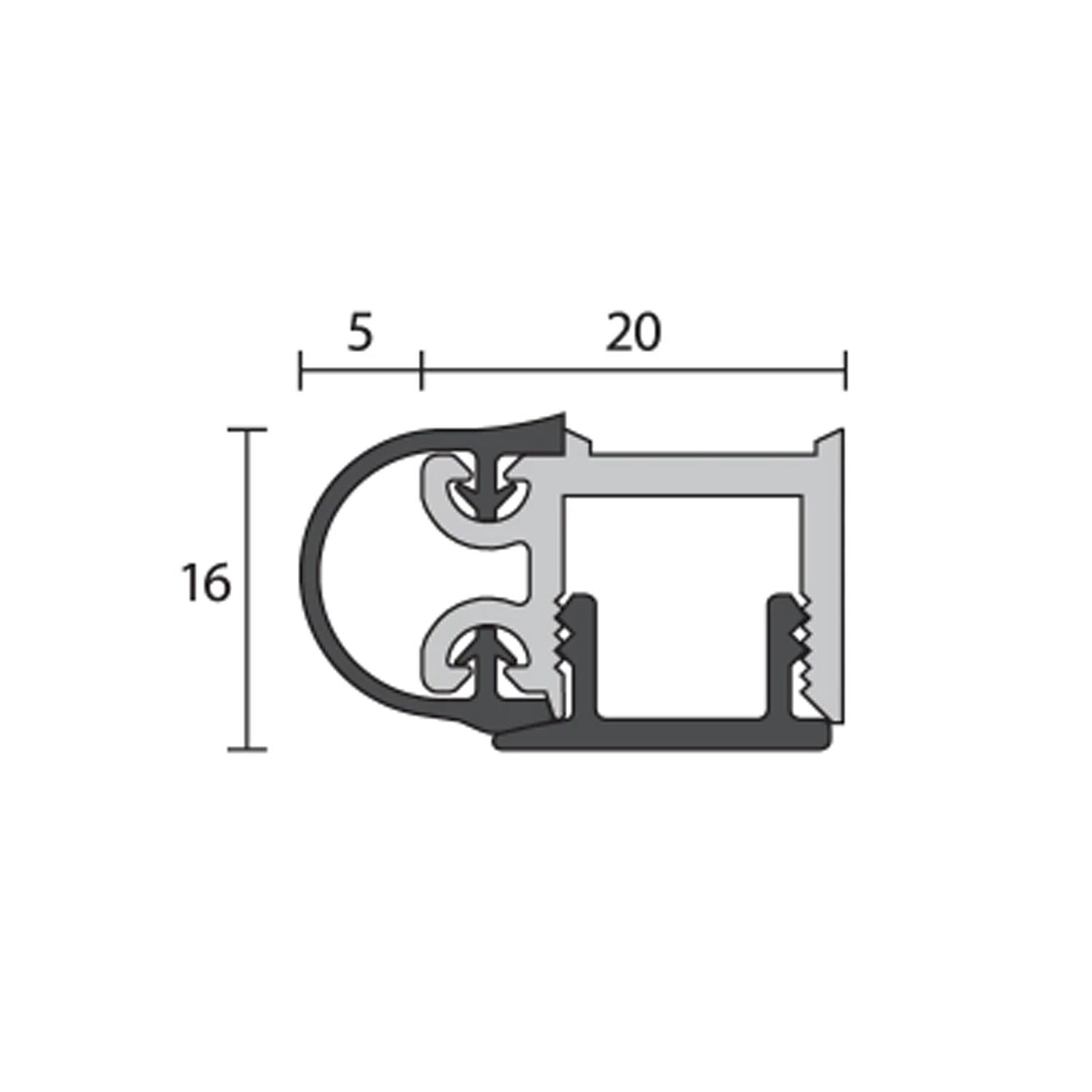 Raven RP84Si Door Frame Perimeter Seal Silicon Gasket Silver Anodised - Available in Various Sizes