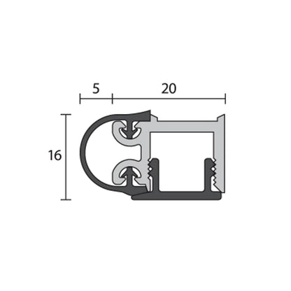 Raven RP84Si Door Frame Perimeter Seal Silicon Gasket Silver Anodised - Available in Various Sizes