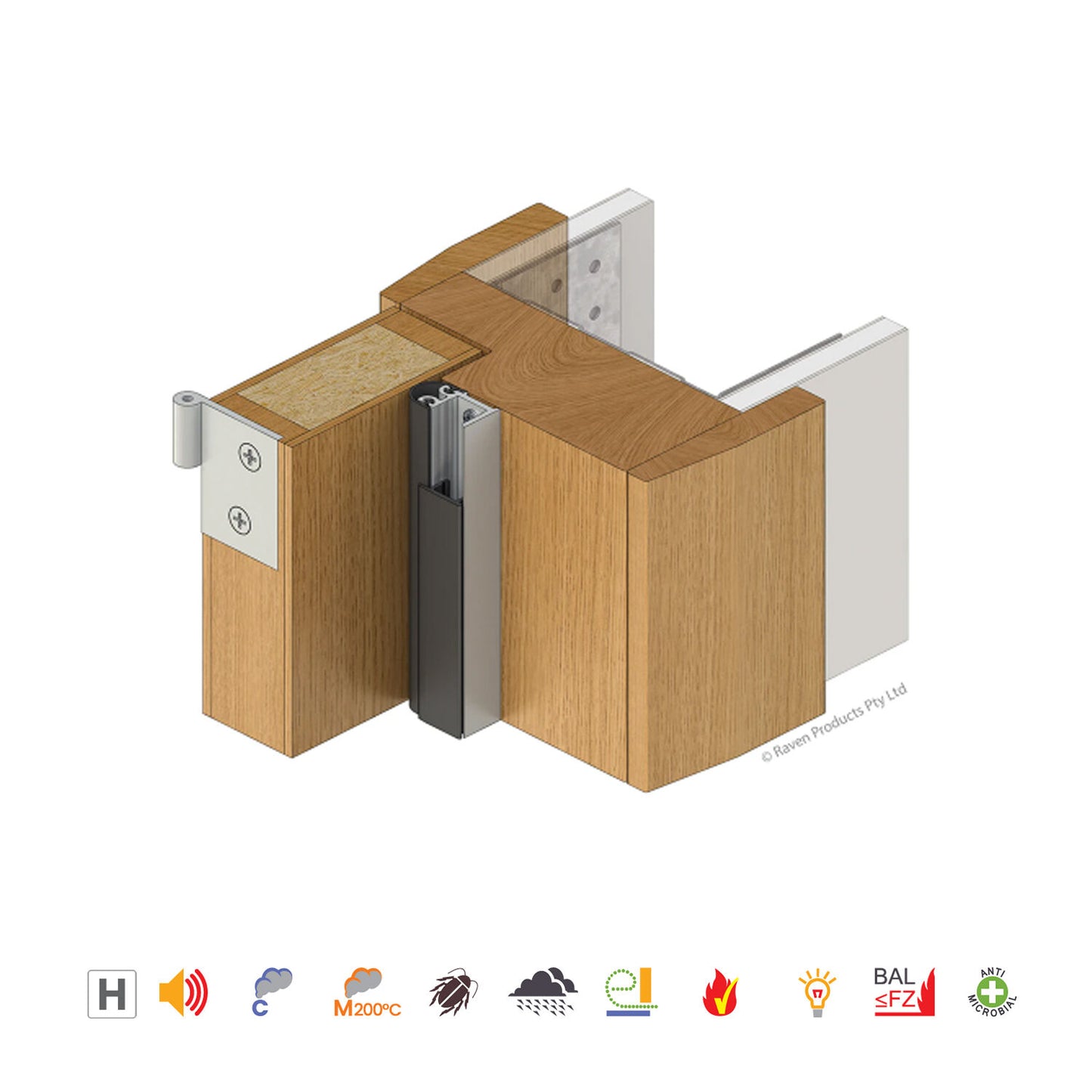 Raven RP84Si Door Frame Perimeter Seal Silicon Gasket Silver Anodised - Available in Various Sizes