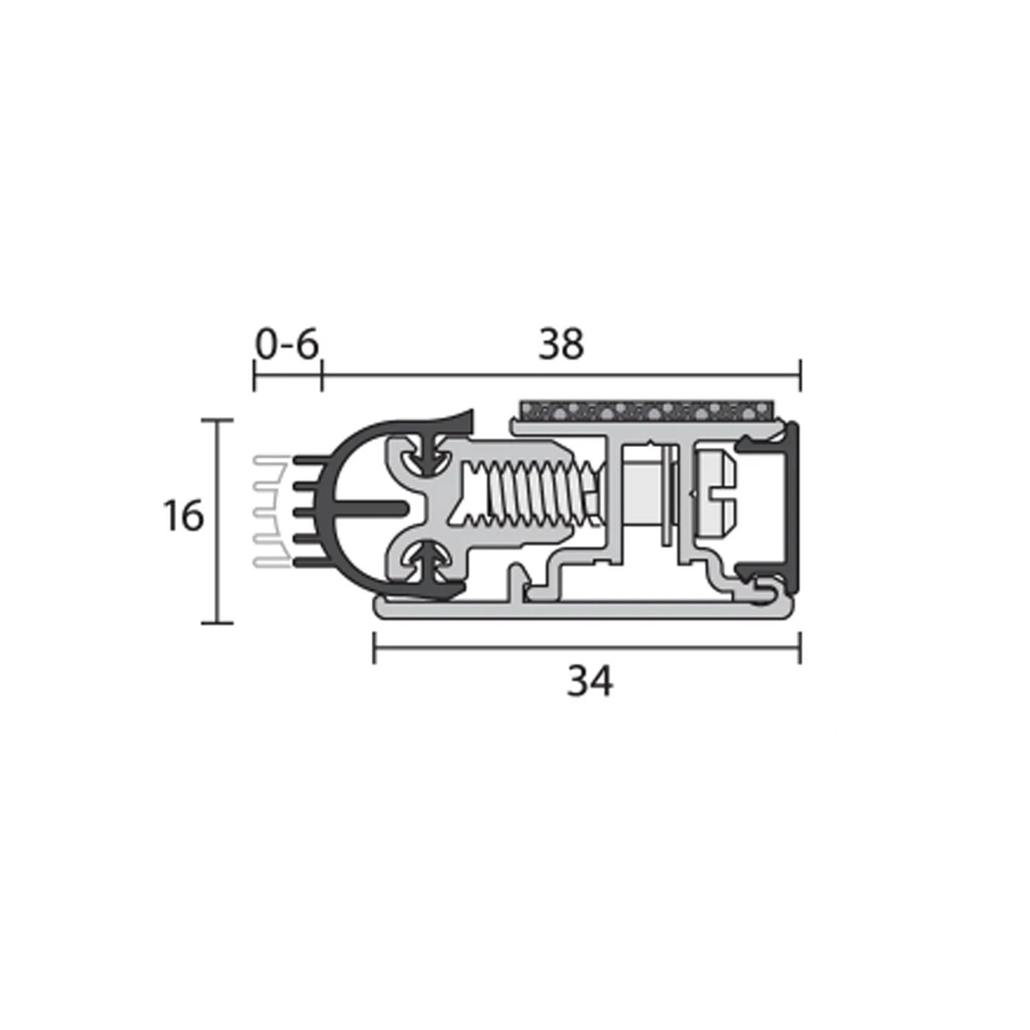 Raven RP87Si Door Frame Perimeter Seal Silicon Gasket Silver Anodised - Available in Various Sizes