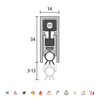Raven RP8SI Automatic Door Bottom Seals - Available In Various Finishes & Sizes