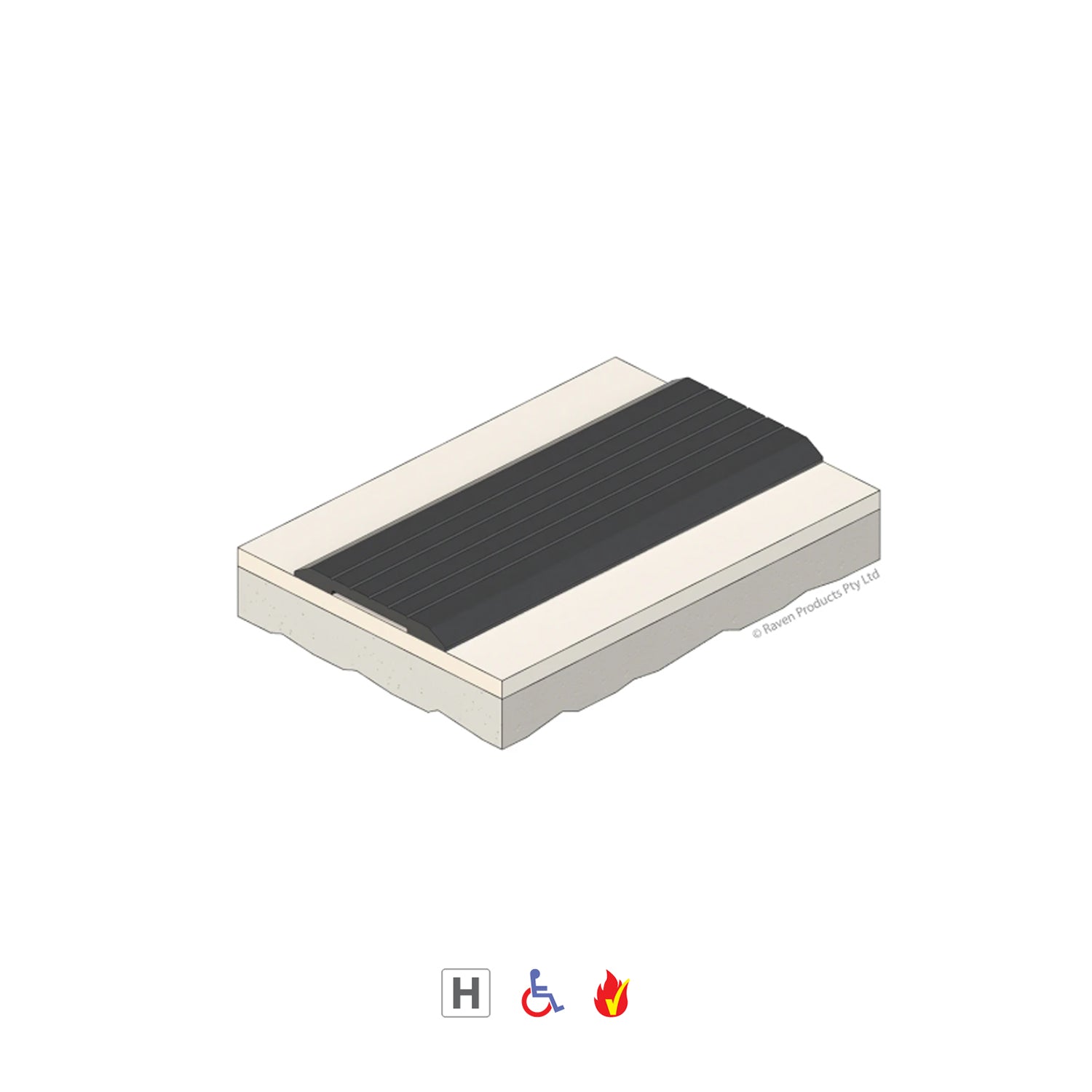 Raven RP95 Threshold Plate Ramp 1000mm Black A95BK1000