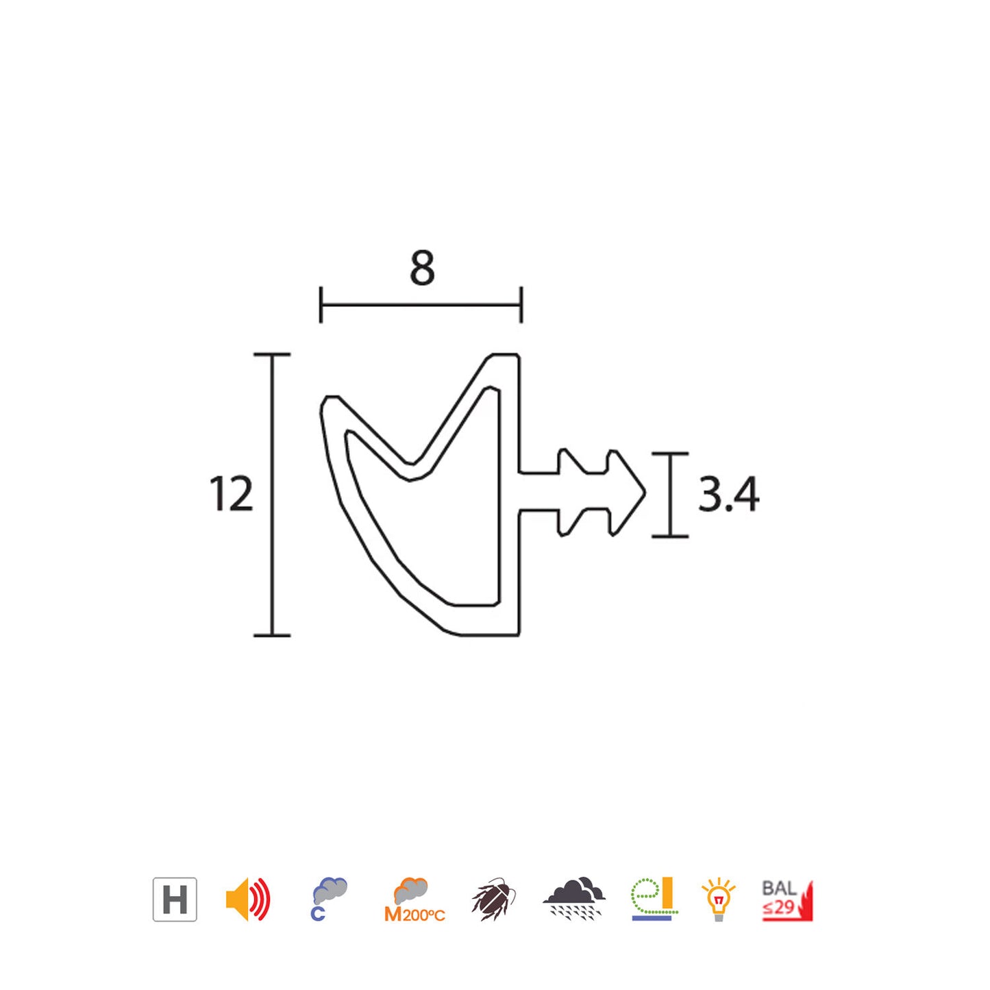 Raven RP500 Compression Meeting Stile Seals 24m - Available in Black and White Finish