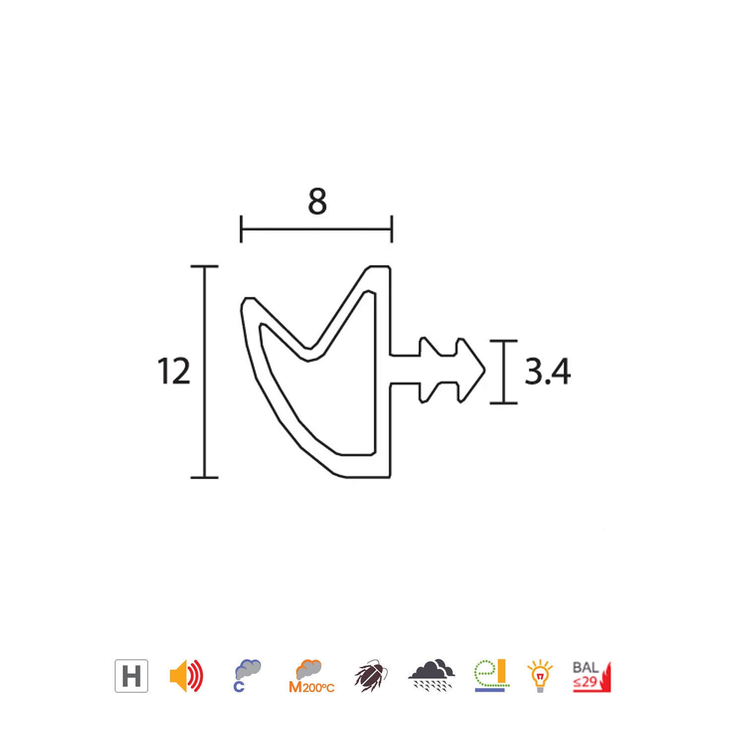 Raven RP500 Compression Meeting Stile Seals 24m - Available in Black and White Finish