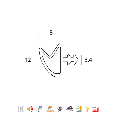 Raven RP500 Compression Meeting Stile Seals 24m - Available in Black and White Finish