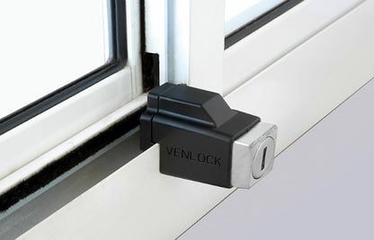 Remsafe Window Restrictor Venlock Aluminium Sliding Lock Matt Black VLK1-BLK
