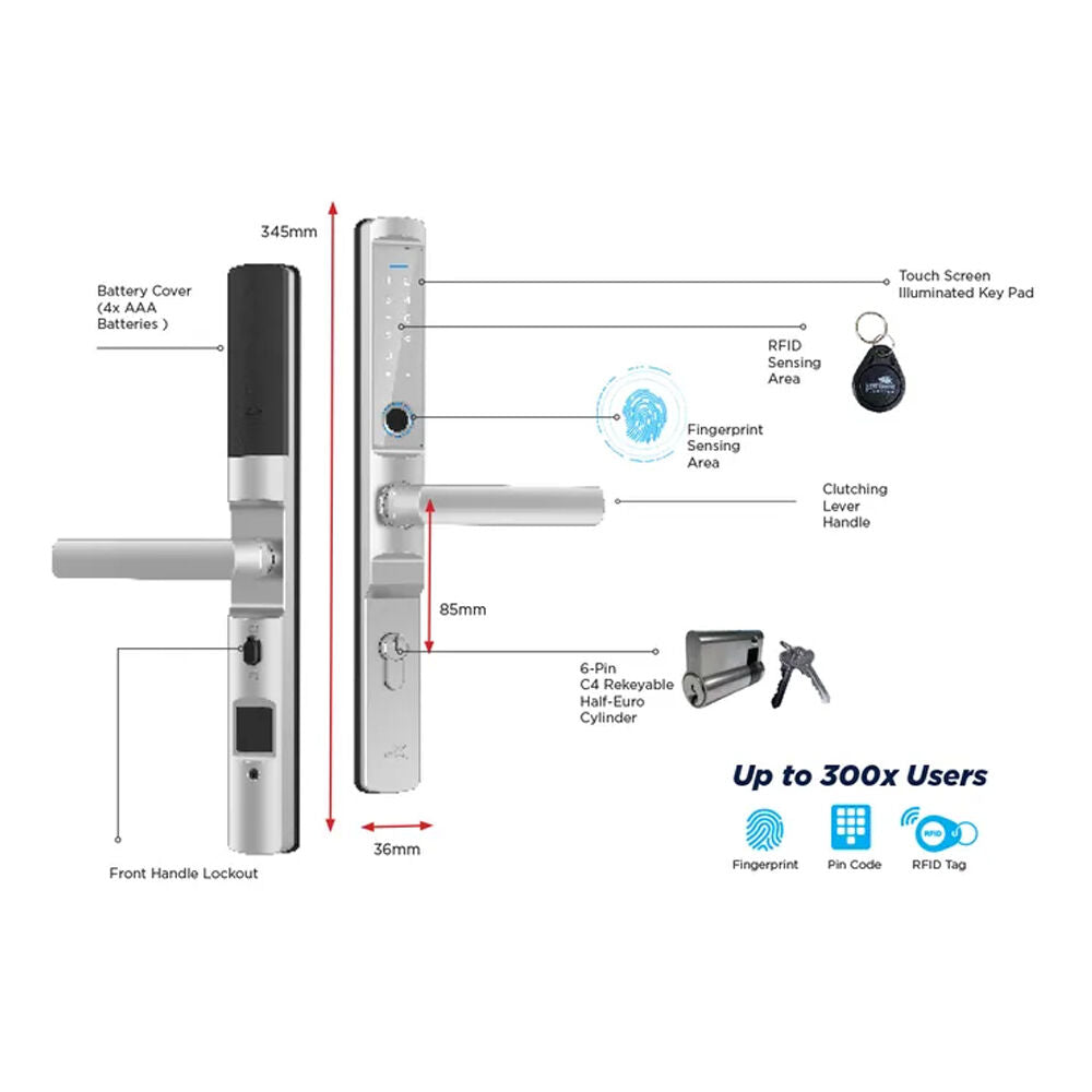 Lockton E-Series Smart Door Lock - Available in Various Finishes and Sizes