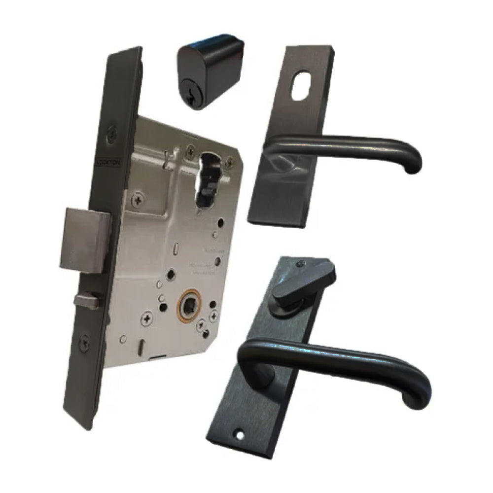 Lockton 60mm Mortice Lock KIT5 (DISABILITY) - Inc. Lock, Furniture and Cylinder ML60-KIT5-BLK-KA