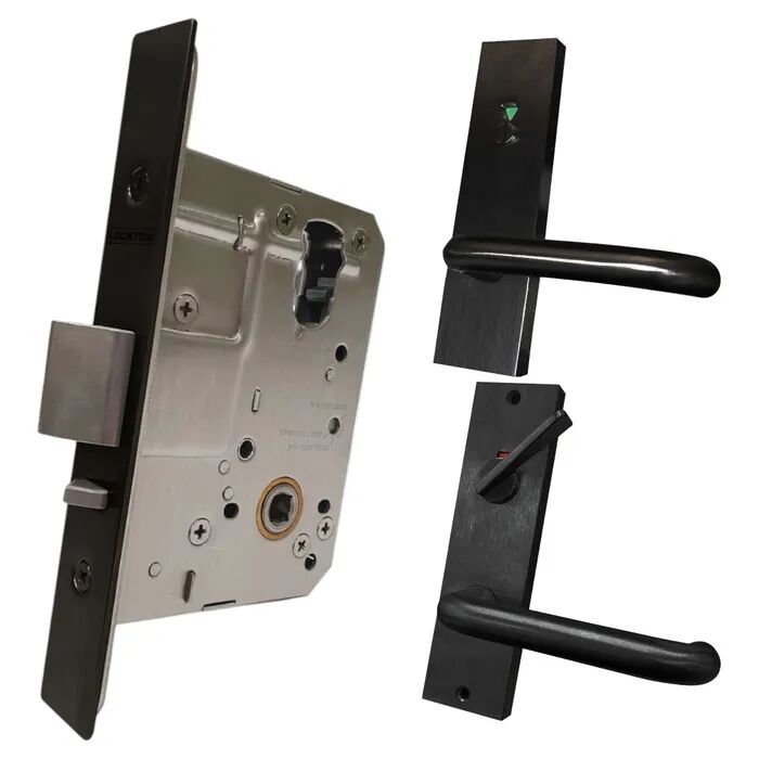 Lockton '60mm' Mortice Lock KIT7 (INDICATING DA TOILET) Lock Furniture Matt Black ML60-KIT7-BLK