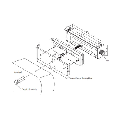 LOX Weather Resistant Elelctro Magnetic Gate Lock Stainless Steel EM5000