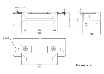 LOX ES10 Electric Strike Non-Monitored 12/24V DC Weather Resist IP56