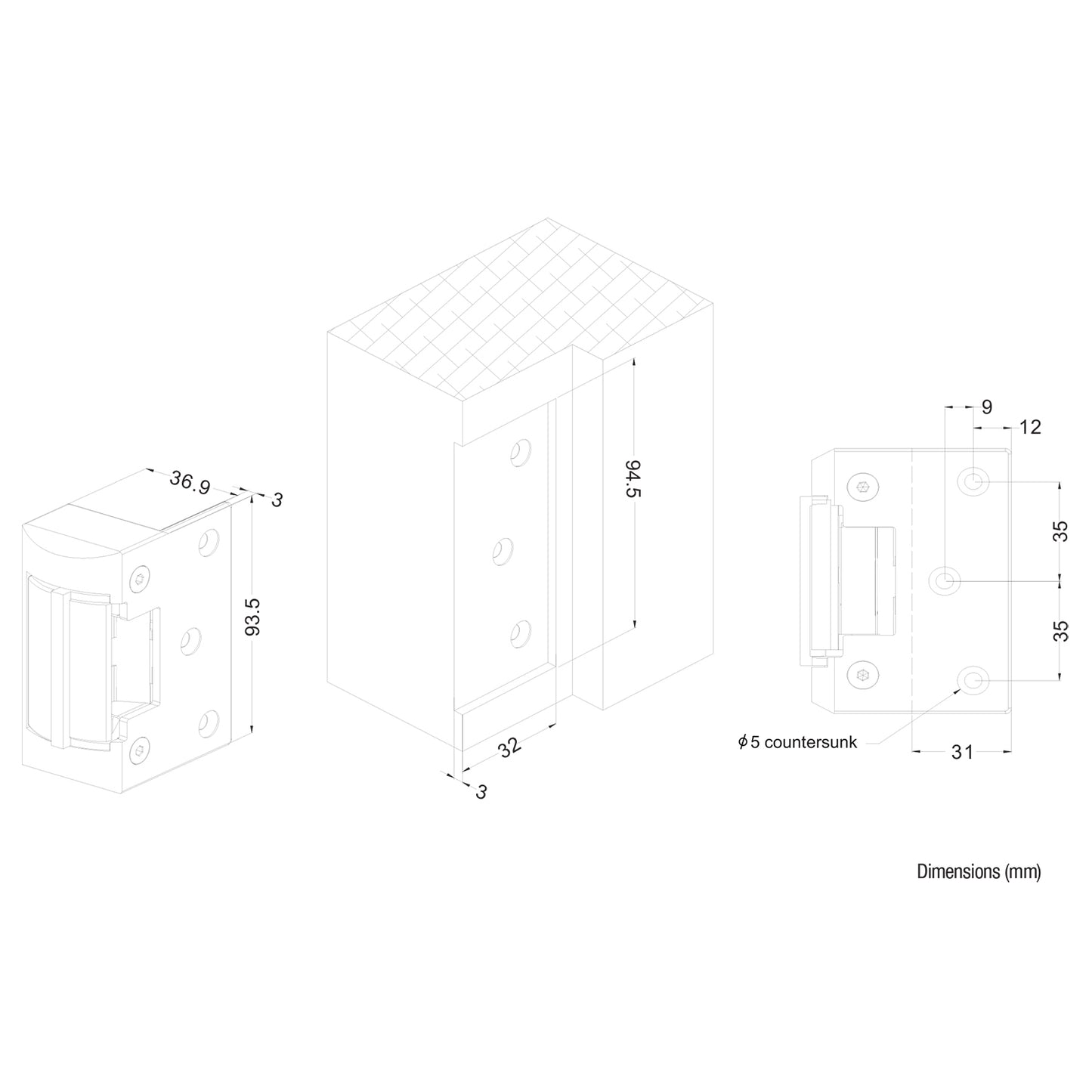 LOX ES15 Electric Strike Non-Monitored 12/24V DC Weather Resistant IP56