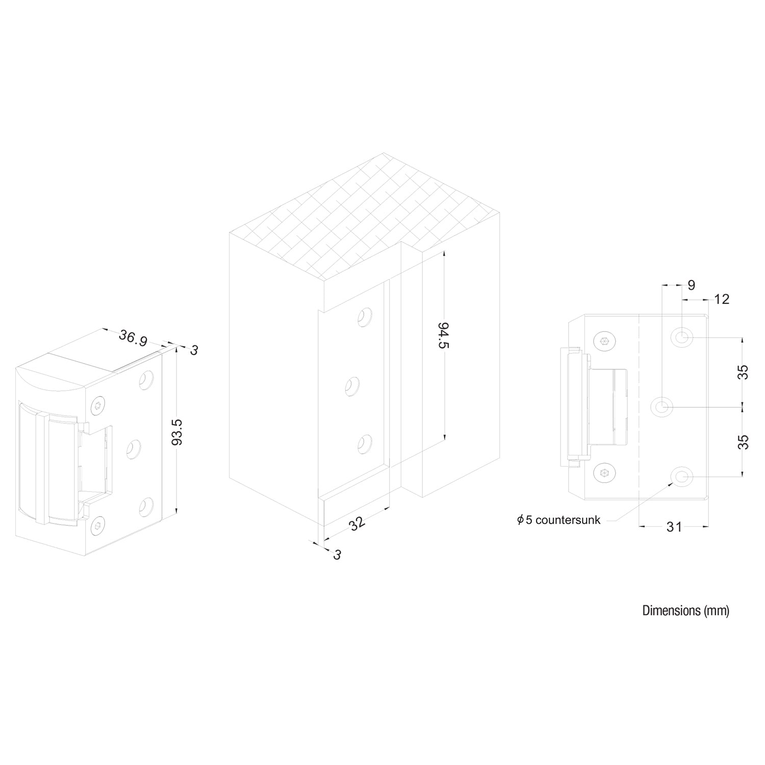 LOX ES15 Electric Strike Non-Monitored 12/24V DC Weather Resistant IP56