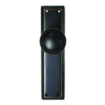 Superior Brass Heritage Door Knob on Plate Passage 200mm Antique Copper 27015