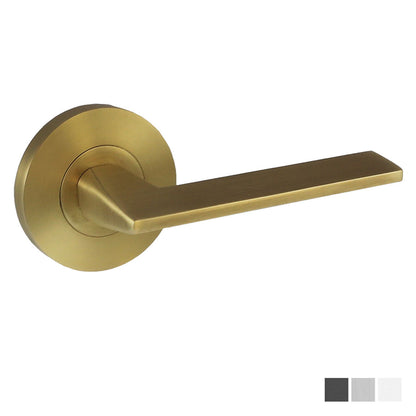 Builders Choice Door Lever on Round Rose 63mm - Available in Various Finishes