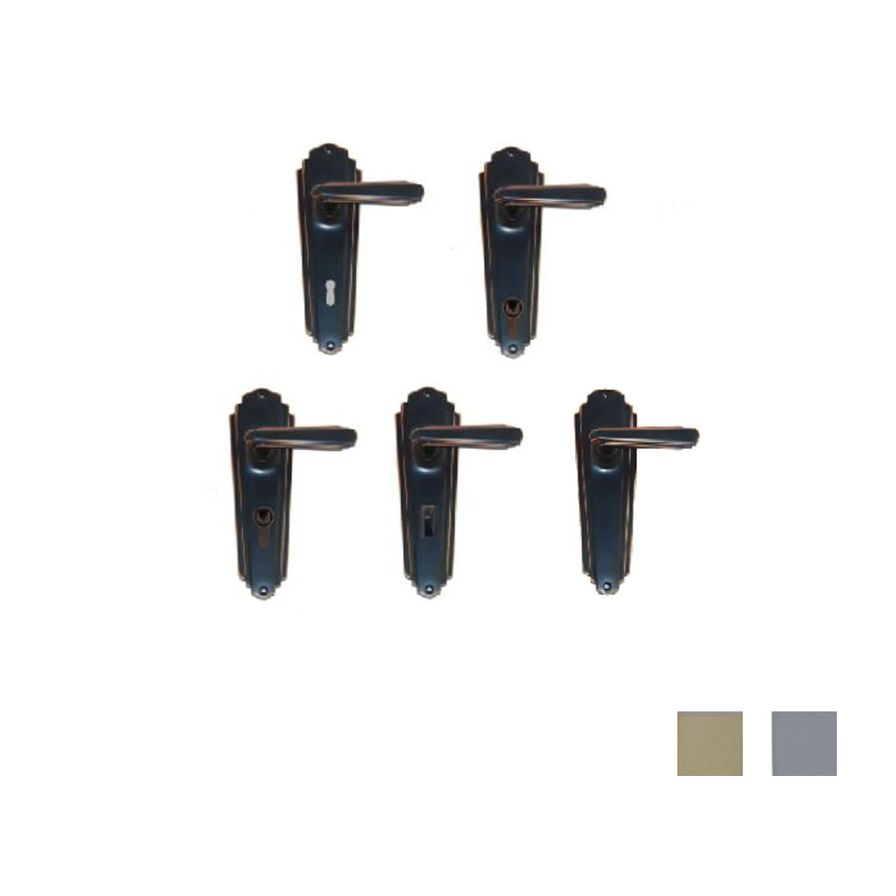 Superior Brass Art Deco Lever on Plate 203mm x 63mm