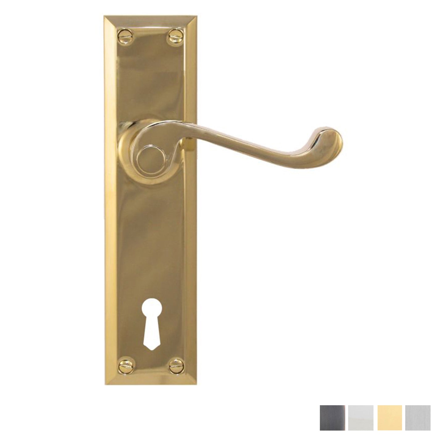 Superior Brass Classic Door Lever Single Step Bitkey Hole - Available in Various Finishes