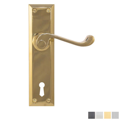 Superior Brass Classic Door Lever Single Step Bitkey Hole - Available in Various Finishes