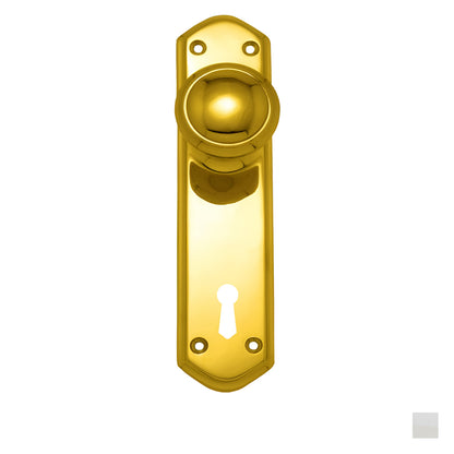 Superior Brass Door Knob on Plate Bitkey Hole - Available in Various Finishes