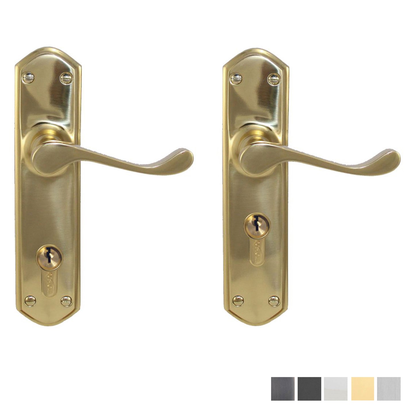 Superior Brass Victorian Design 2 Door Lever Entrance Set - Available in Various Finishes and Sizes