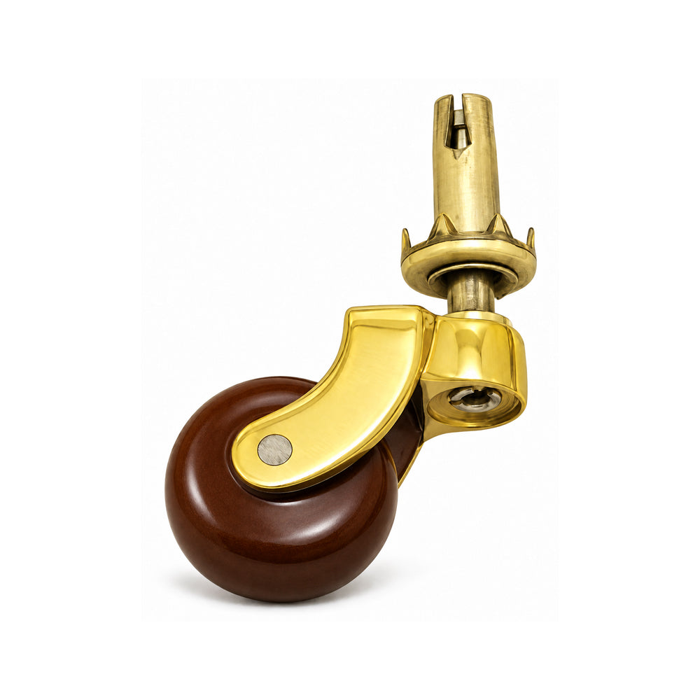 SUP5547|SUP5548|SUP5549|Superior Brass Castor Brown Ceramic Pin And Socket Polished Brass - Available in Various Sizes