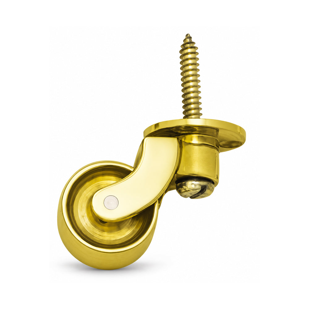 SUP5571|SUP5572|SUP5573|SUP5574|Superior Brass Castor Brass Wheel Screw Polished Brass - Available in Various Sizes