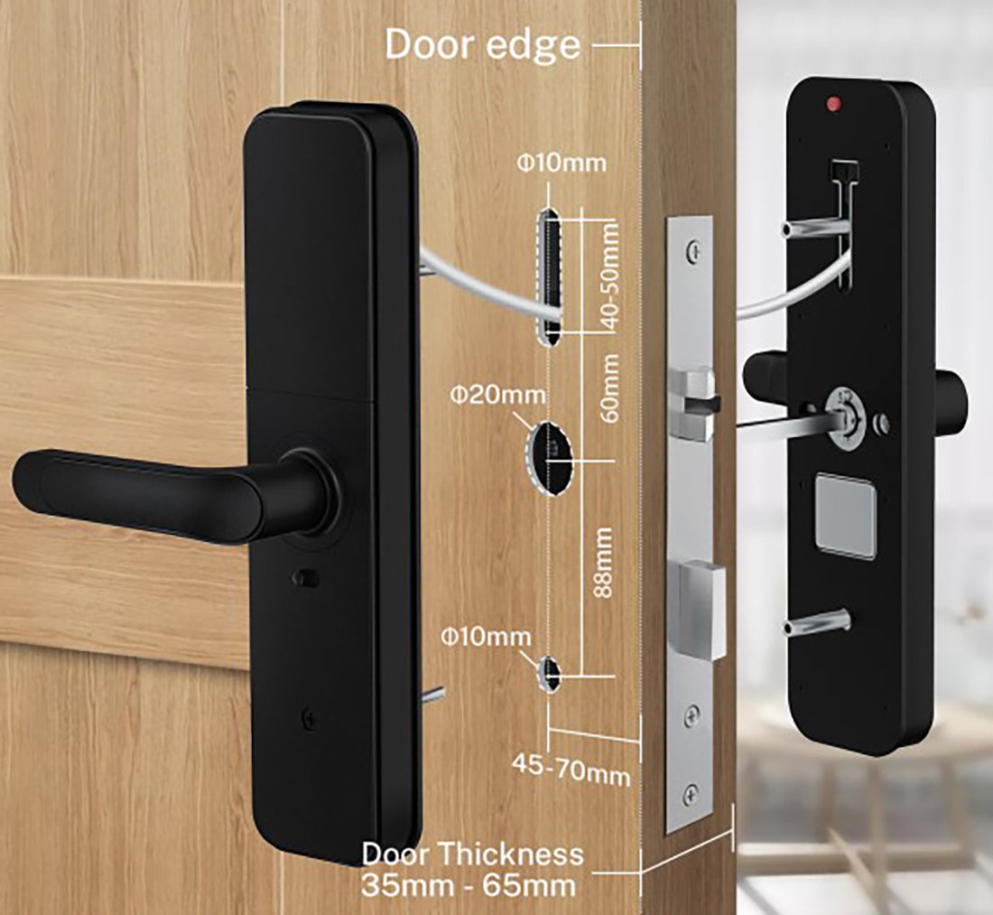 Austyle Digital Door Lever Handle Latch Set Matt Black 59405