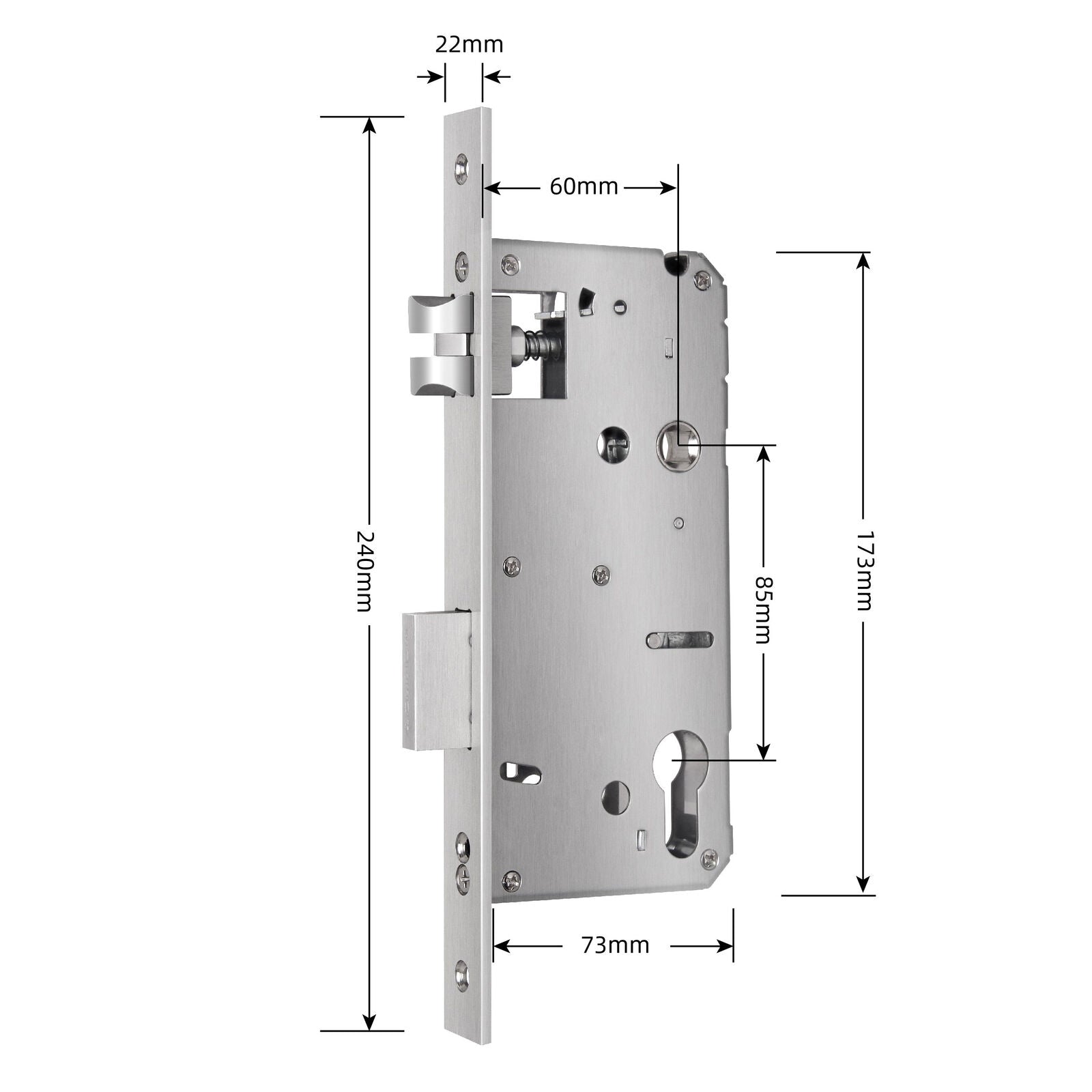 Austyle Smart Digital Door Lever Lock Entrance Set 60mm Mortice Matt Black 59407KIT2