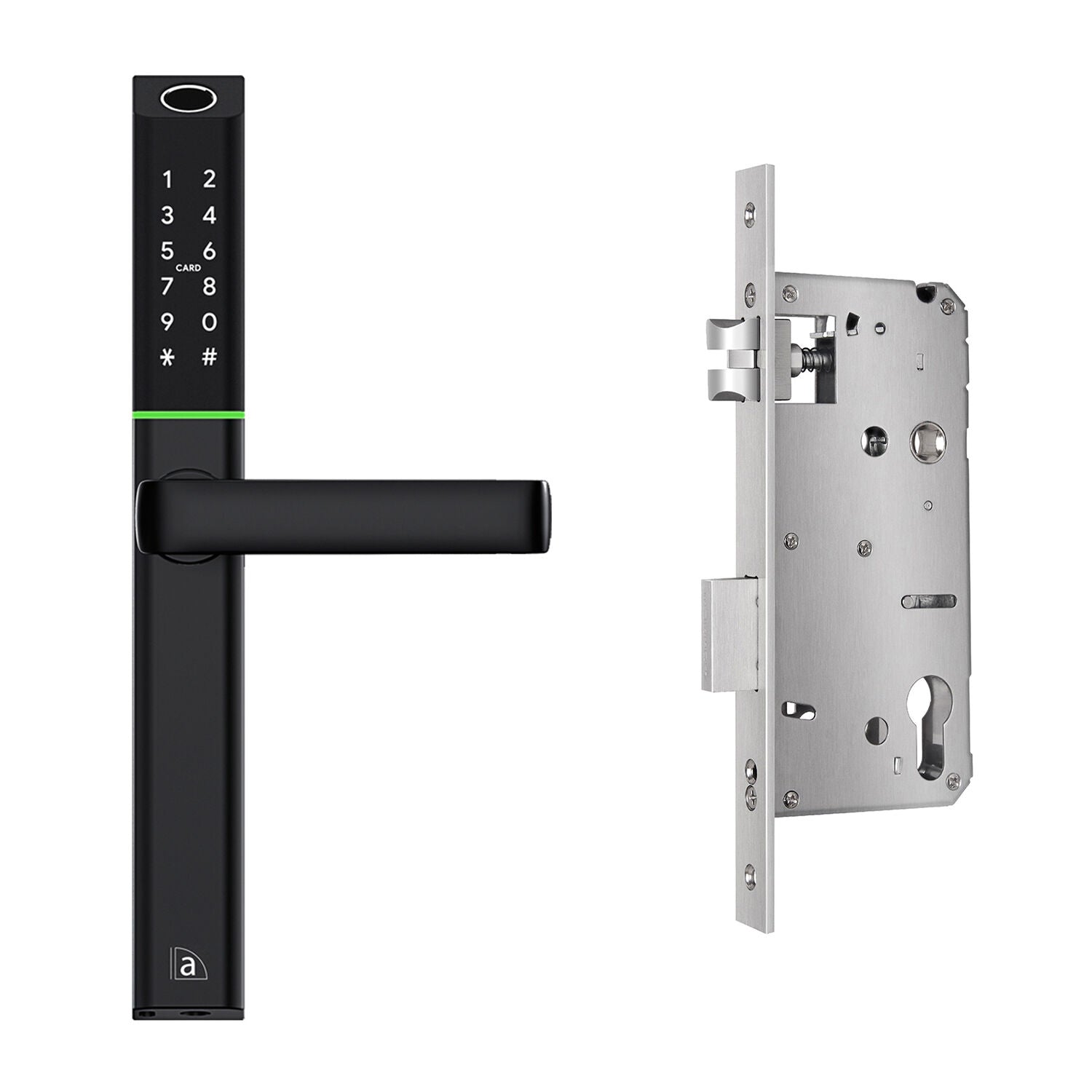 Austyle Smart Digital Door Lever Lock Entrance Set 60mm Mortice Matt Black 59407KIT2