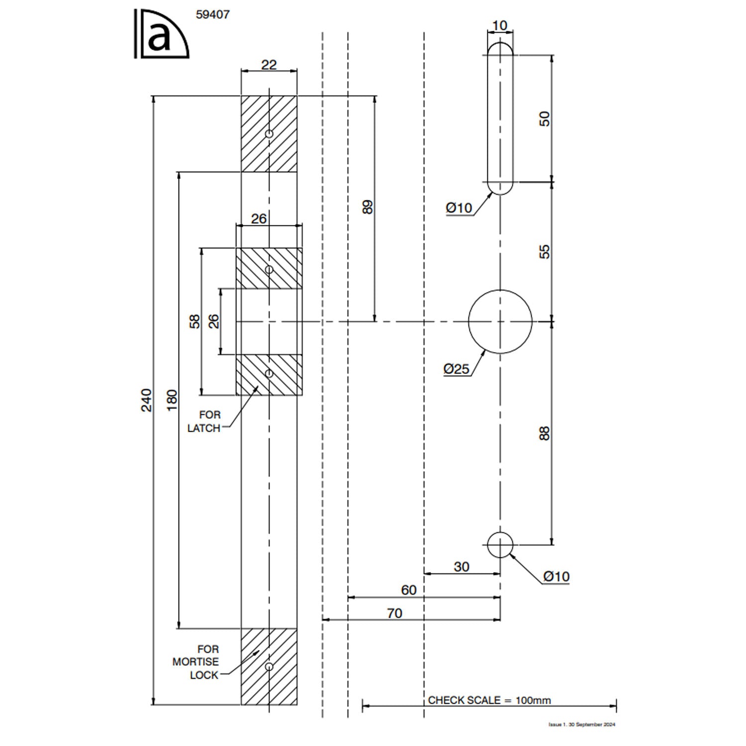 Austyle Smart Digital Door Lever Lock Entrance Set Matt Black 59407