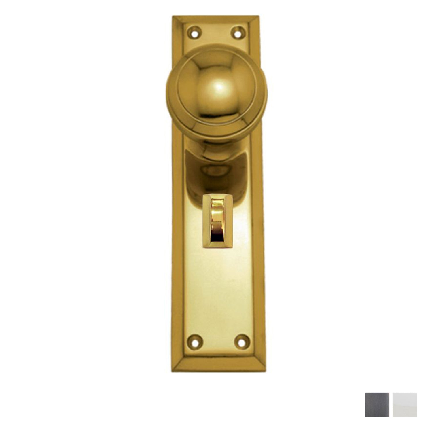 Superior Brass Door Knob on Single Step Plate Privacy Set - Available in various Finishes