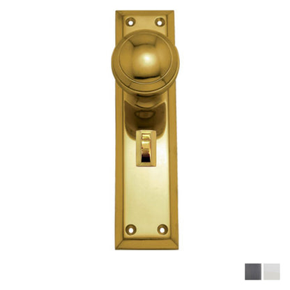 Superior Brass Door Knob on Single Step Plate Privacy Set - Available in various Finishes