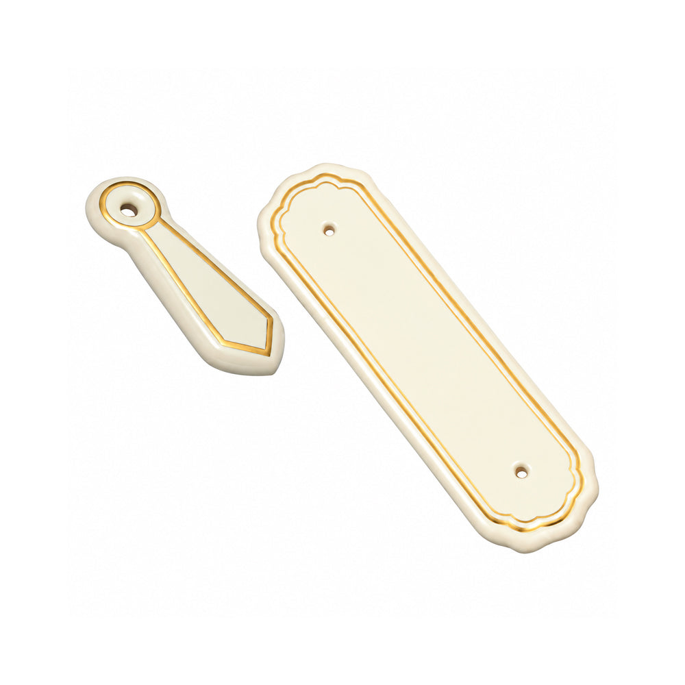 Superior Brass Porcelain Escutcheon White/Green Pack of 4 8041