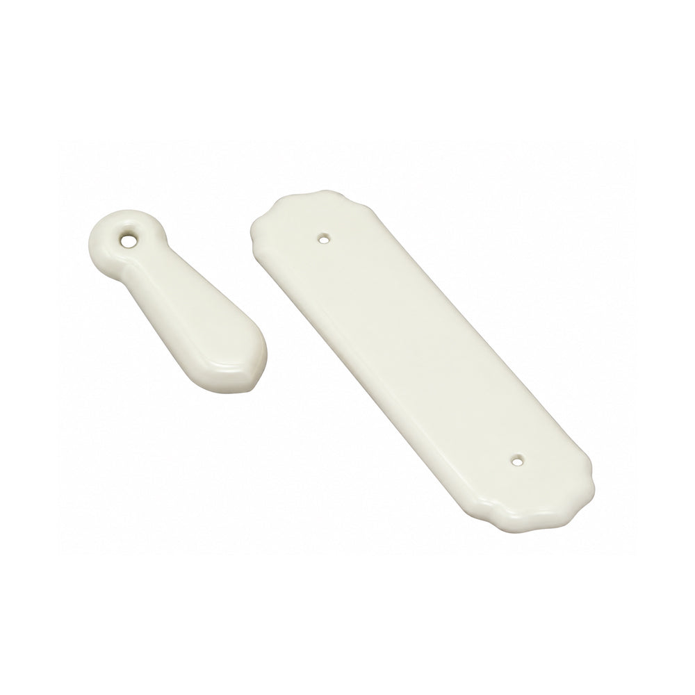 Superior Brass Porcelain Push Plate 275x75mm Plain White 8050