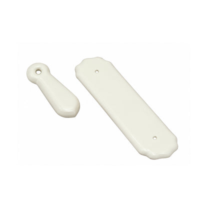 Superior Brass Porcelain Push Plate 275x75mm Plain White 8050