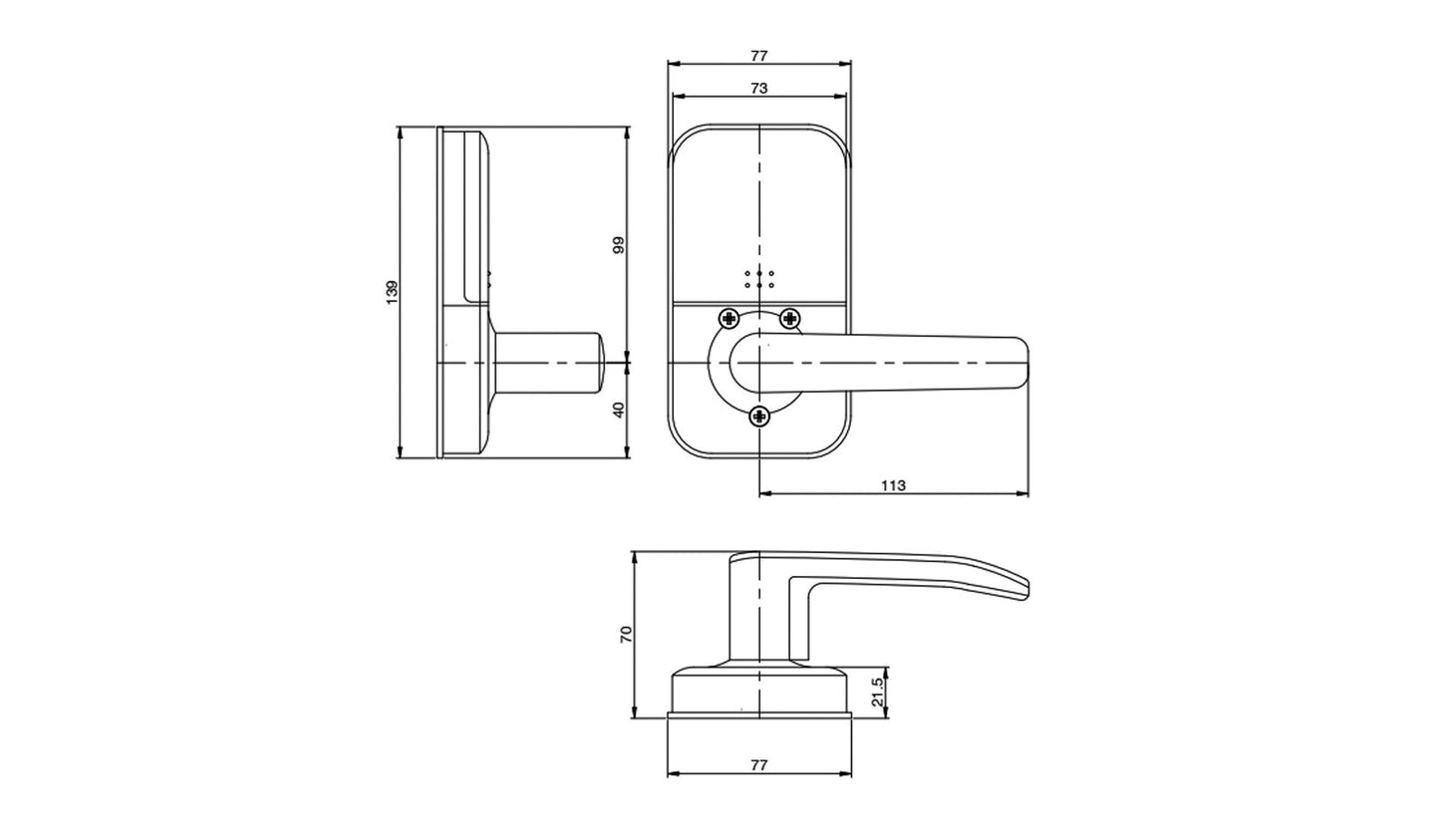 Austyle Smart Digital C4 Key In Lever Entrance Set - Available in Matt Black and Silver/White Finish