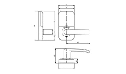 Austyle Smart Digital C4 Key In Lever Entrance Set - Available in Matt Black and Silver/White Finish
