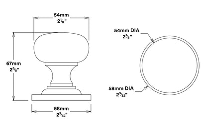 Iver Cambridge Door Knob on Round Rose Entrance Kit Key/Key - Available in Various Finishes