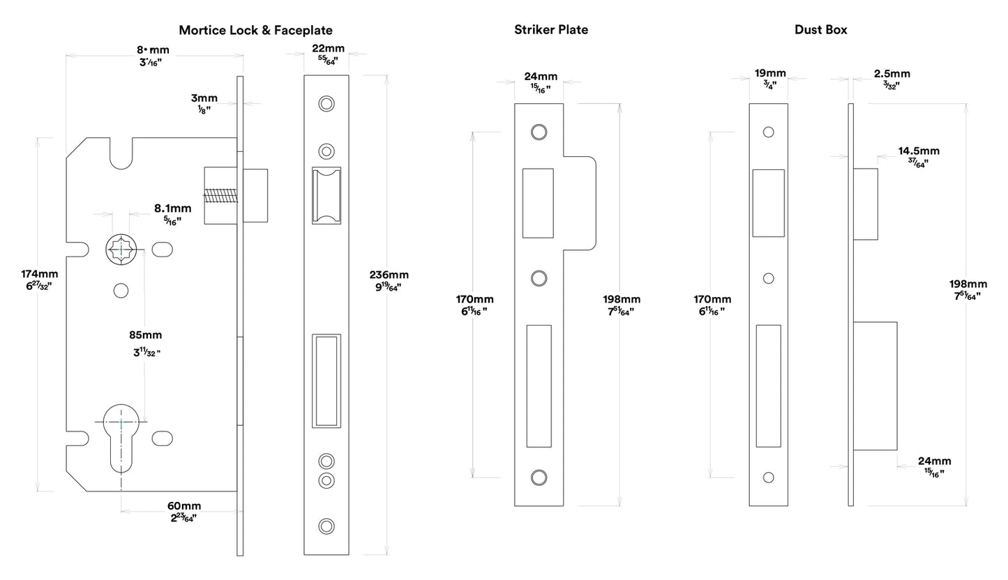 Iver Cambridge Door Knob on Round Rose Entrance Kit Key/Key - Available in Various Finishes